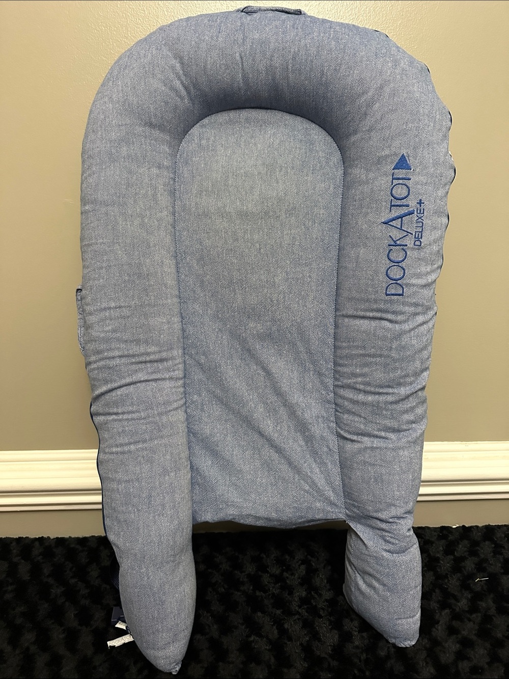 DockAtot deluxe+ denim blue infant lounger